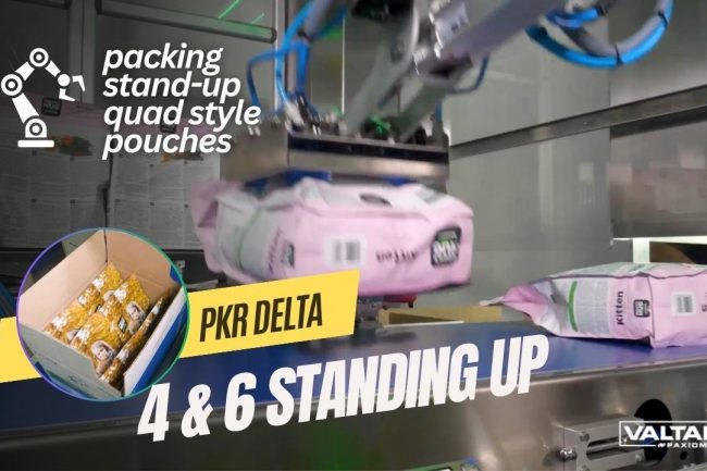 Picking and Packing Stand Up Quad Style Pouches into Cases with PKR Delta Robot Cell